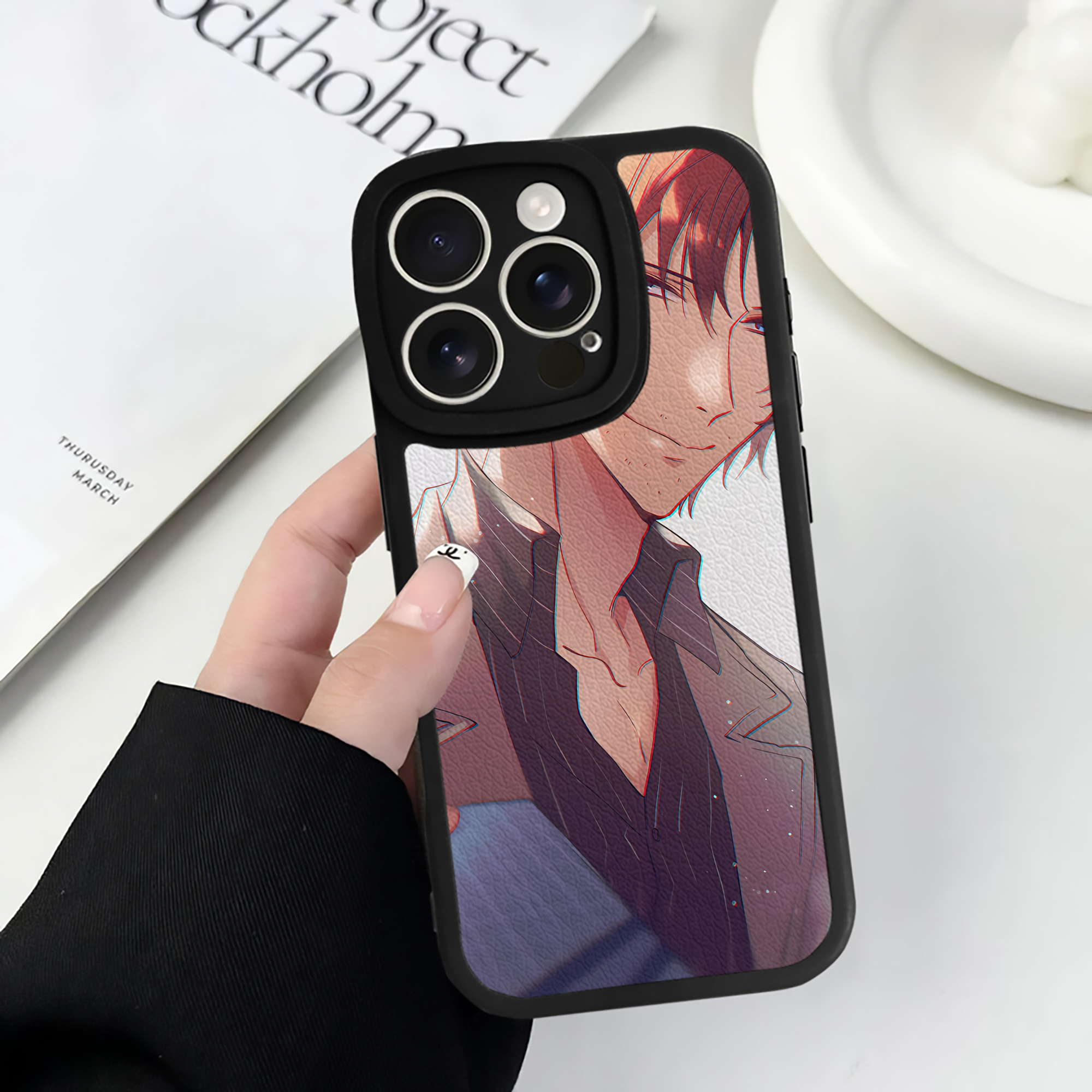 （画像用） 文豪ストレイドッグス Bungo Stray Dogs 【iPhone 16シリーズ対応】シリコンスマホケース（レザー調） 材質：シリコン